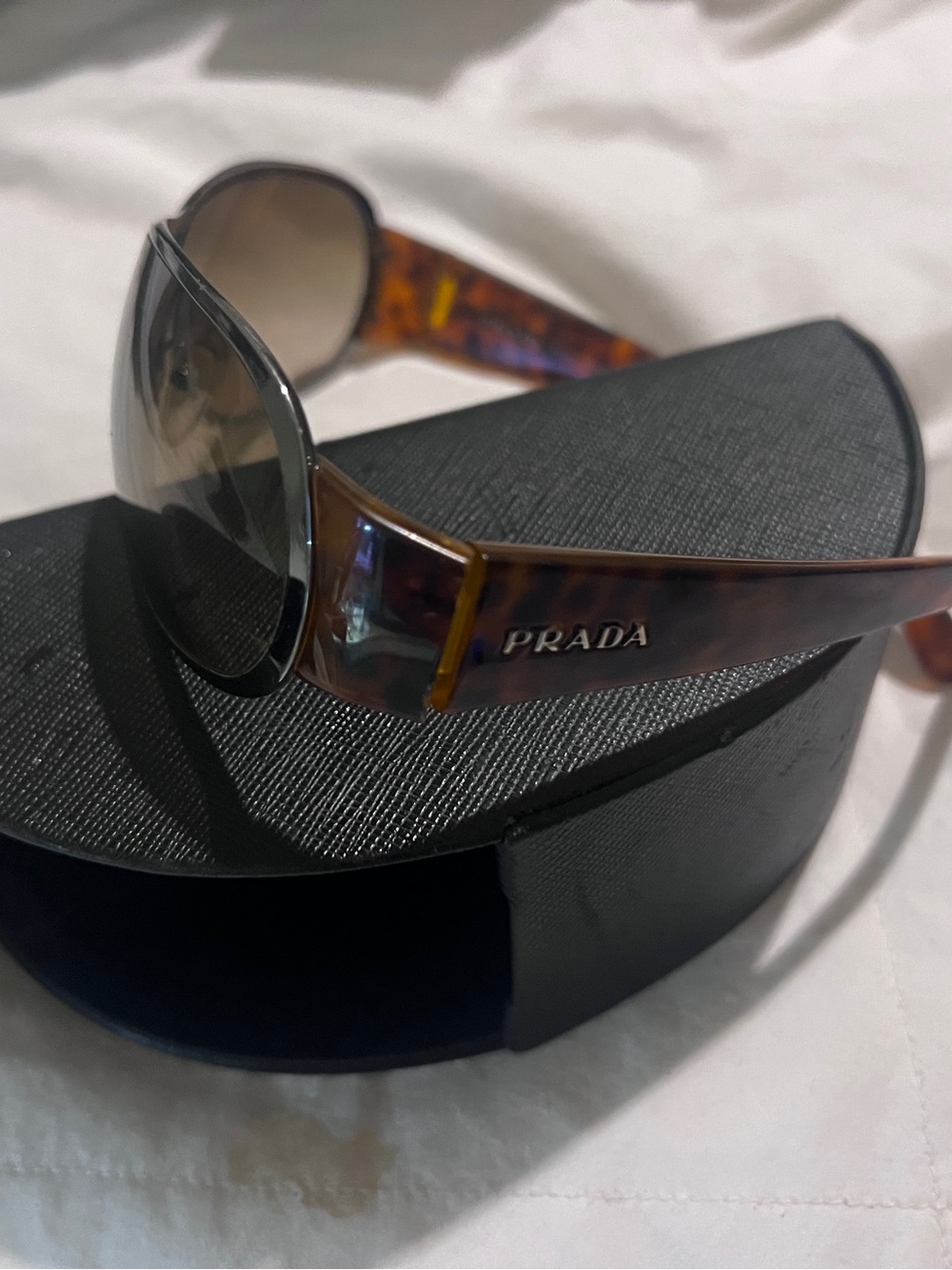 Prada Mens Tortoiseshell Sunglasses - Brown Gradient Lenses